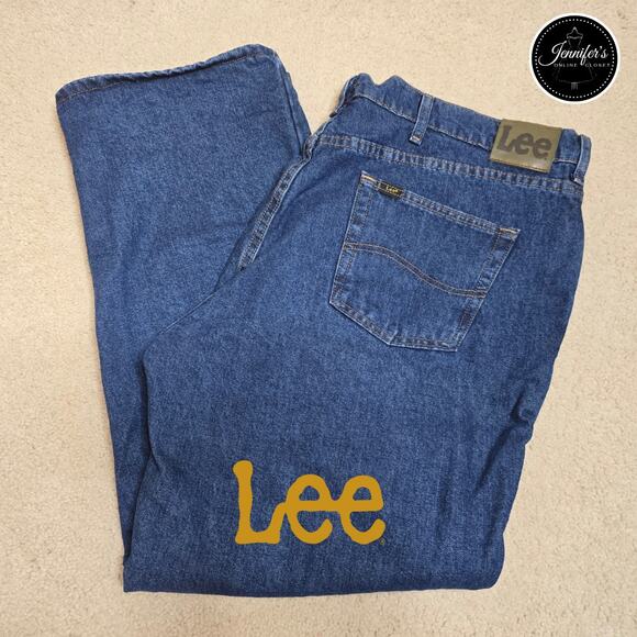 Lee Men's Relaxed Fit Fleece Lined Straight Leg Jeans Size 42 x 30 - Picture 1 of 8